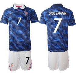 Men France 2026 FIFA World Cup Blue Soccer Jersey #7 Antoine Griezmann