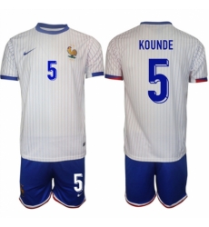 Men France 5 Jules Kound White 2024 25 Away Soccer Jersey Suit Men France 5 Jules Kound White 2024 25 Away Soccer Jersey Suit