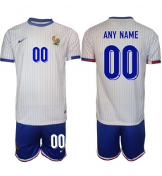 Men France Custom White 2024 25 Away Soccer Jersey Suit Men France Custom White 2024 25 Away Soccer Jersey Suit