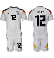 Men Germany 12 Kevin Trapp White 2024 25 Home Soccer Jersey Suit