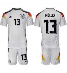 Men Germany 13 Thomas M FCller White 2024 25 Home Soccer Jersey Suit