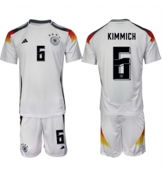 Men Germany 6 Joshua Kimmich White 2024 25 Home Soccer Jersey Suit Men Germany 6 Joshua Kimmich White 2024 25 Home Soccer Jersey Suit