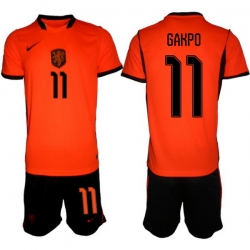 Men Netherlands 2026 Soccer Jerseys Orange #11 Cody Gakpo