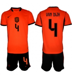 Men Netherlands 2026 Soccer Jerseys Orange #4 Virgil van Dijk
