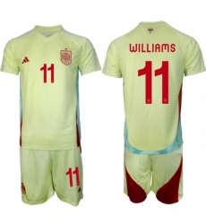 Men Spain Team 11 Nico Williams 2024 25 Yellow Away Soccer Jersey Suit Men Spain Team 11 Nico Williams 2024 25 Yellow Away Soccer Jersey Suit