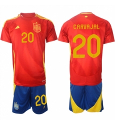 Men Spain Team 20 Dani Carvajal 2024 25 Red Home Soccer Jersey Suit Men Spain Team 20 Dani Carvajal 2024 25 Red Home Soccer Jersey Suit