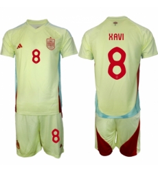 Men Spain Team 8 Xavi 2024 25 Yellow Away Soccer Jersey Suit Men Spain Team 8 Xavi 2024 25 Yellow Away Soccer Jersey Suit