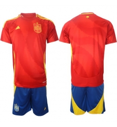 Men Spain Team Blank 2024 25 Red Home Soccer Jersey Suit Men Spain Team Blank 2024 25 Red Home Soccer Jersey Suit
