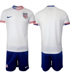 Men American Team Custom 2024 25 White Home Soccer Jersey Suit