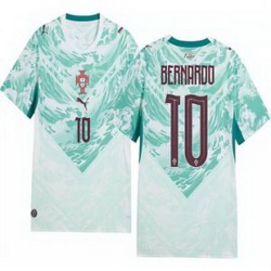 Men 10 Portugal Replica Bernardo Silva Long Sleeve Away Jersey   1