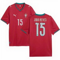 Men 15 Portugal Joao Neves Home Replica Jersey   1