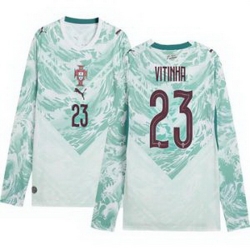 Men 23 Portugal Replica Vitinha Long Sleeve Away Jersey   2