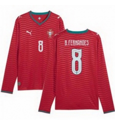 Men 8 Portugal Bruno Fernandes Home Replica Jersey   2