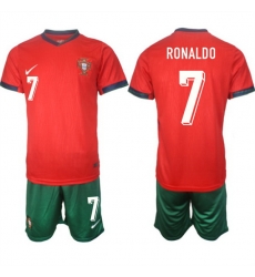 Men Portugal Team 7 Ronaldo 2024 25 Red Home Soccer Jersey Suit Men Portugal Team 7 Ronaldo 2024 25 Red Home Soccer Jersey Suit