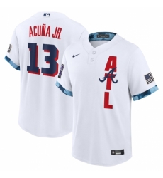 Men's Atlanta Braves #13 Ronald Acuña Jr. Nike White 2021 MLB All-Star Game Replica Player Jersey Men's Atlanta Braves #13 Ronald Acuña Jr. Nike White 2021 MLB All-Star Game Replica Player Jersey