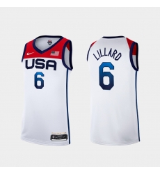 Men's USA Team Damian Lillard Home White 2021 Tokyo Olympics Jersey II Men's USA Team Damian Lillard Home White 2021 Tokyo Olympics Jersey II