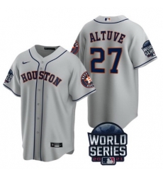 Men Houston Astros 27 Jose Altuve 2021 Gray World Series Cool Base Stitched Baseball Jersey Men Houston Astros 27 Jose Altuve 2021 Gray World Series Cool Base Stitched Baseball Jersey