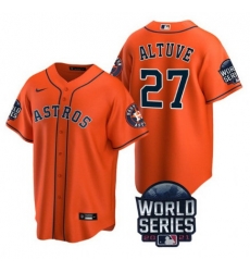Men Houston Astros 27 Jose Altuve 2021 Orange World Series Cool Base Stitched Baseball Jersey Men Houston Astros 27 Jose Altuve 2021 Orange World Series Cool Base Stitched Baseball Jersey