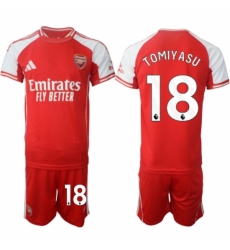 Men Arsenal FC 18 Takehiro Tomiyasu Red 2025 Home Soccer Jersey Suit