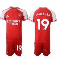 Men Arsenal FC 19 Leandro Trossard Red 2025 Home Soccer Jersey Suit