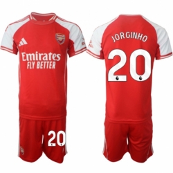 Men Arsenal FC 20 Jorginho Red 2025 Home Soccer Jersey Suit