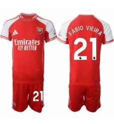 Men Arsenal FC 21 Fbio Vieira Red 2025 Home Soccer Jersey Suit