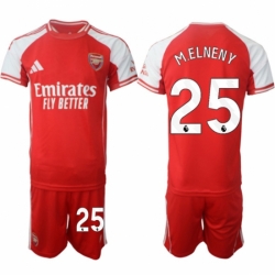 Men Arsenal FC 25 Mohamed Elneny Red 2025 Home Soccer Jersey Suit
