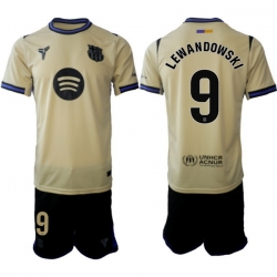 Men FC Barcelona 2026 Soccer Jerseys Beige #9 LEWANDOWSKI