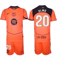 Men FC Barcelona 2026 Soccer Jerseys Orange #20 OLMO Men FC Barcelona 2026 Soccer Jerseys Orange #20 OLMO