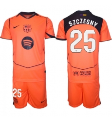 Men FC Barcelona 2026 Soccer Jerseys Orange #25 SZCZESNY