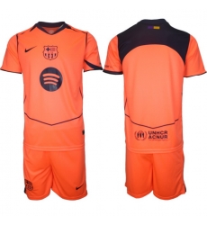 Men FC Barcelona 2026 Soccer Jerseys Orange BLANK