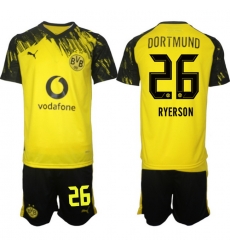Men Borussia Dortmund 2026 Soccer Jerseys Yellow #26 RYERSON