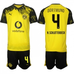 Men Borussia Dortmund 2026 Soccer Jerseys Yellow #4 N.SCHLOTTERBECK