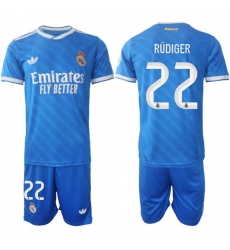 Men Real Madrid 2026 Soccer Jerseys Blue #22 RUDIGER Men Real Madrid 2026 Soccer Jerseys Blue #22 RUDIGER