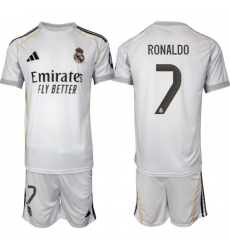 Men Real Madrid 2026 Soccer Jerseys White #7 RONALDO