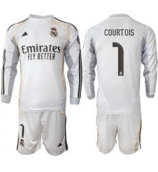 Men Real Madrid 2026 Soccer Jerseys White Long #1 COURTOIS Men Real Madrid 2026 Soccer Jerseys White Long #1 COURTOIS