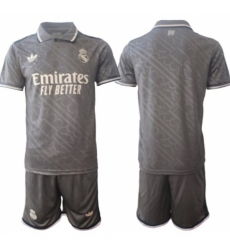 Men Real Madrid Custom 24 25 Gray Third Soccer Jersey Suit