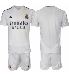 Men Real Madrid Custom 24 25 White Home Soccer Jersey Suit Men Real Madrid Custom 24 25 White Home Soccer Jersey Suit