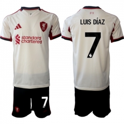 Men Liverpool 2026 Soccer Jerseys Beige #7 LUIS DIAZ