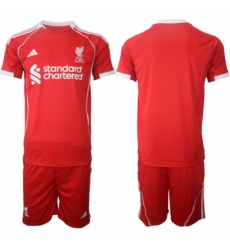 Men Liverpool Blank 2025 Red Home Soccer Jersey Suit Men Liverpool Blank 2025 Red Home Soccer Jersey Suit