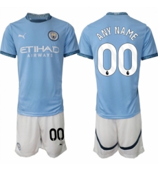 Men Manchester City Custom 2024 25 Light Blue Home Soccer Jersey Suit Men Manchester City Custom 2024 25 Light Blue Home Soccer Jersey Suit