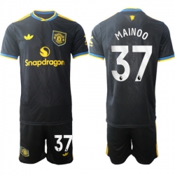 Men Manchester United 2026 Soccer Jerseys Black #37 MAINOO