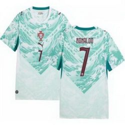 Women 7 Portugal Replica Cristiano Ronaldo Long Sleeve Away Jersey   1