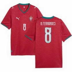 Women 8 Portugal Bruno Fernandes Home Replica Jersey   1