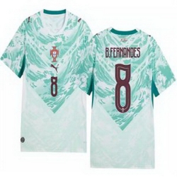 Women 8 Portugal Replica Bruno Fernandes Long Sleeve Away Jersey   1