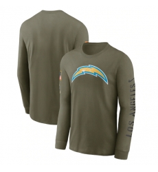 Men Los Angeles Chargers Olive 2022 Salute To Service Long Sleeve T Shirt Men Los Angeles Chargers Olive 2022 Salute To Service Long Sleeve T Shirt