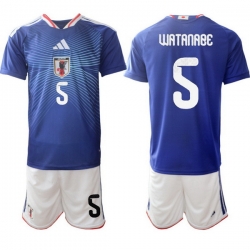 Men Japan 2026 Soccer Jerseys Blue #5 Tsuyoshi Watanabe