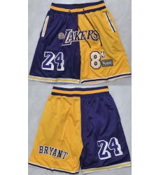 Men  8  24 Kobe Bryant Purple Yellow 2026 Shorts 