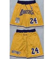 Men Los Angeles Lakers Yellow Shorts Men Los Angeles Lakers Yellow Shorts