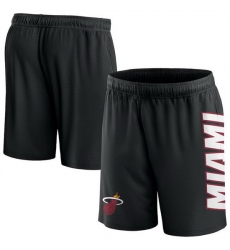 Men Miami Heat Black Post Up Mesh Shorts Men Miami Heat Black Post Up Mesh Shorts